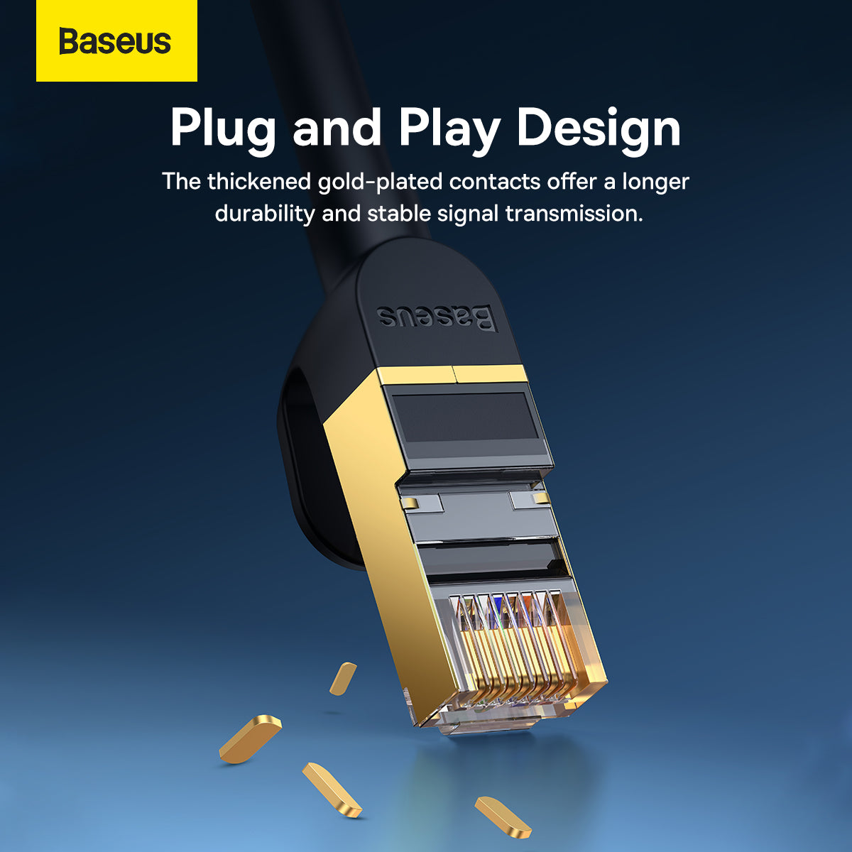 Baseus Ethernet Cable Cat 7 Cat 6 RJ45 Gigabit Network Cable Flat Cable Round Cable 1m to 30m LAN For Computer Laptop Router TV Box