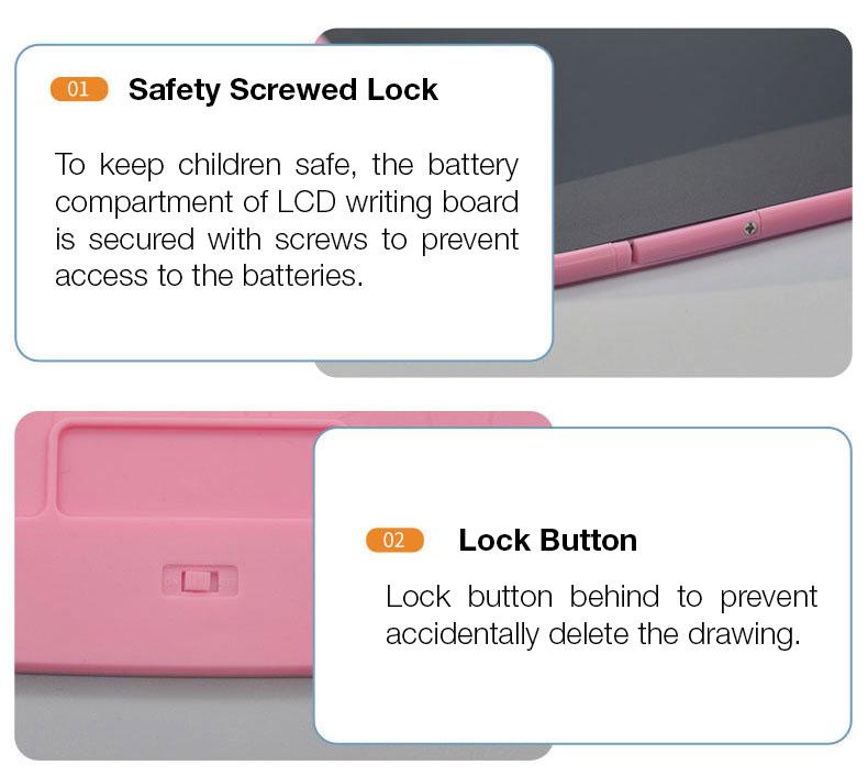 GXM LCD Writing Tablet Board 8.5 12 16 inch Draw Sensitively and Delicately comes with a writing pen easy to operate and clean for children