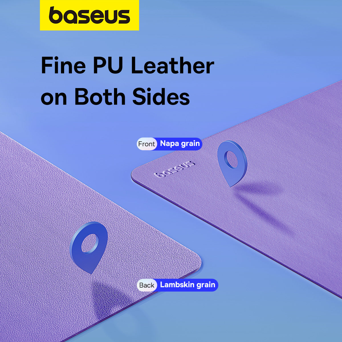 Baseus PU Leather Mouse Pad Waterproof Coating Eco-friendly Napa Grain 210 x 260 mm for Mouse Mice