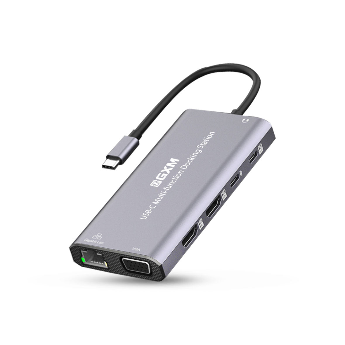 GXM 12 IN 1 USB-C Multi-function Hub 2x HDMI RJ45 LAN Type-C PD Charging TF SD Card Slot 3x USB Laptop Phone UC601