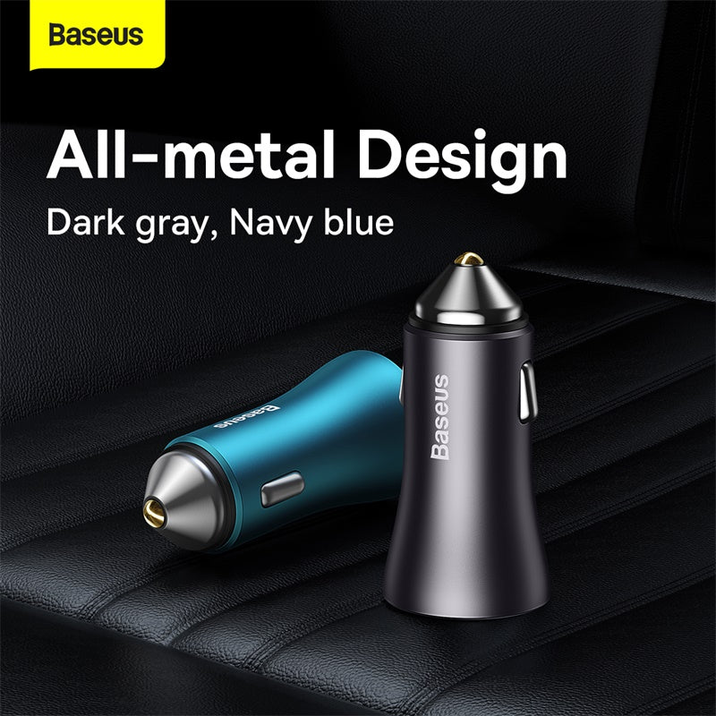 Baseus 60W Car Charger Quick Charge 4.0 3.0 Type C PD Fast Charging FCP SCP AFC Car Charger For Xiaomi iPhone 15 Pro Max Huawei Samsung
