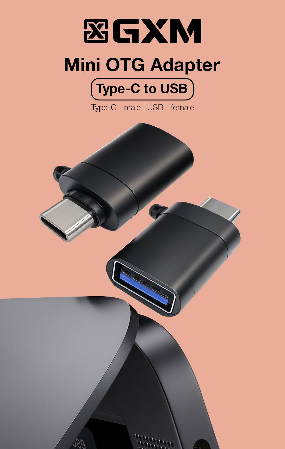 GXM OTG Adapter USB to Type C and Type C to USB Data Transfer Handphone Mobile Phone Laptop Tablet 9130T US107