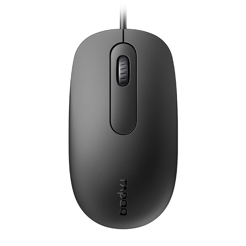 RAPOO N200 Wired Optical Mouse | 1000 DPI High Precision | Ergonomic Ambidextrous Design | USB Plug & Play