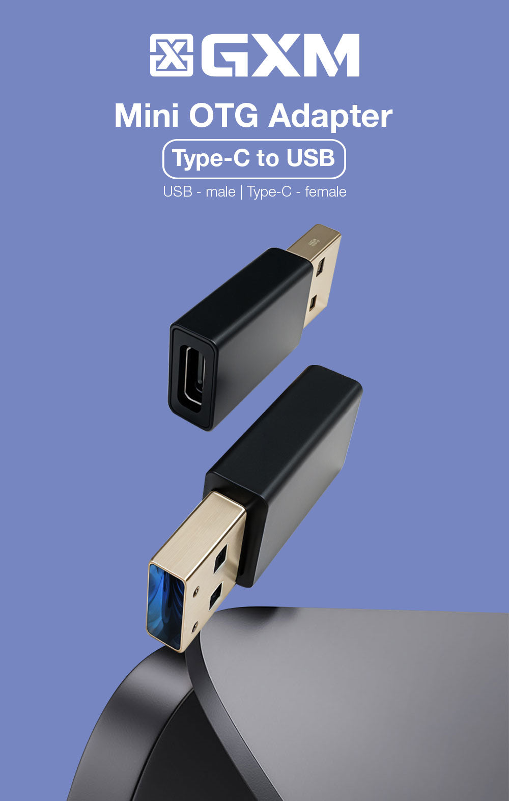 GXM OTG Adapter USB to Type C and Type C to USB Data Transfer Handphone Mobile Phone Laptop Tablet 9130T US107