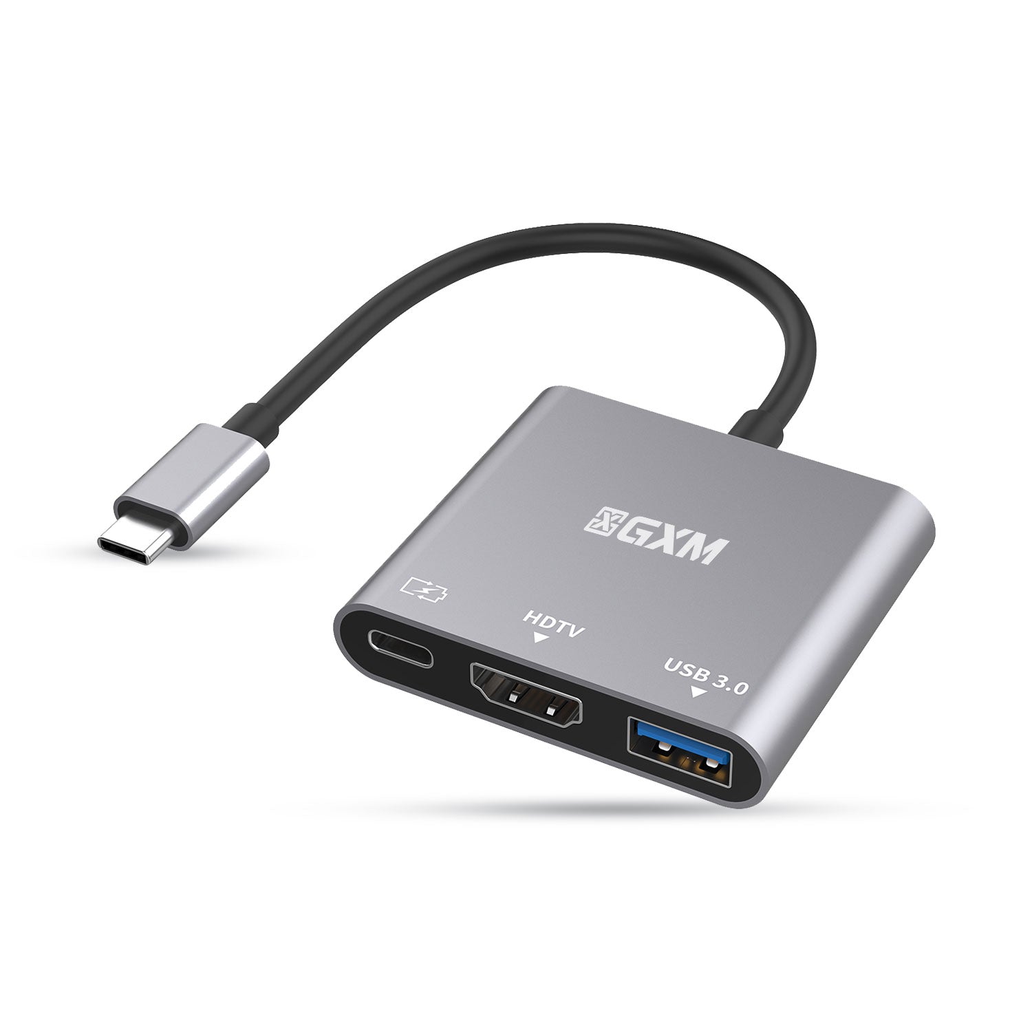 GXM 3 IN 1 Type-C to HDMI Adapter HDMI PD Charging USB Laptop Mobile Phone Hub 9175