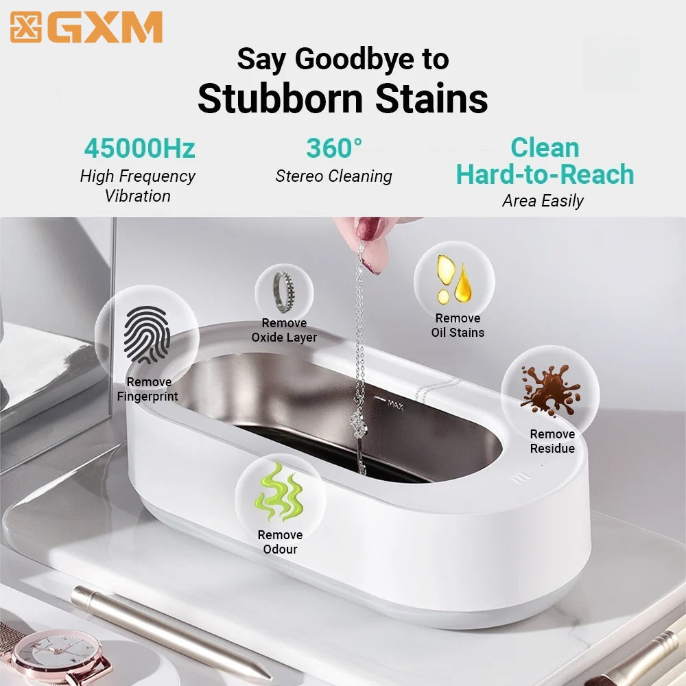 EraClean Pro Wireless Ultrasonic Cleaner | 45kHz High-Frequency 360° Deep Cleaning | Type-C Fast Charging