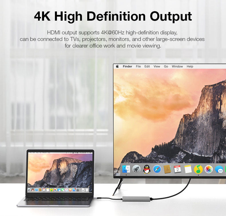 GXM 7 IN 1 USB-C Docking Station Hub HDMI PD Charging Type-C Hub 2x 1x SD TF Card Slot Laptop Mobile Phone UC902