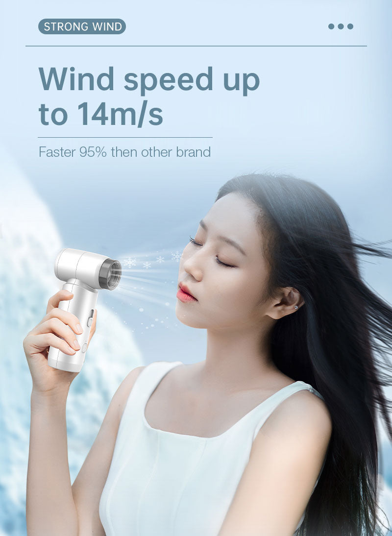 GXM Turbo Mini Portable Handheld Fan Cooler Blower Hair Dryer High Speed 4500Mah Rechargeable Battery 14m/s Strong Wind