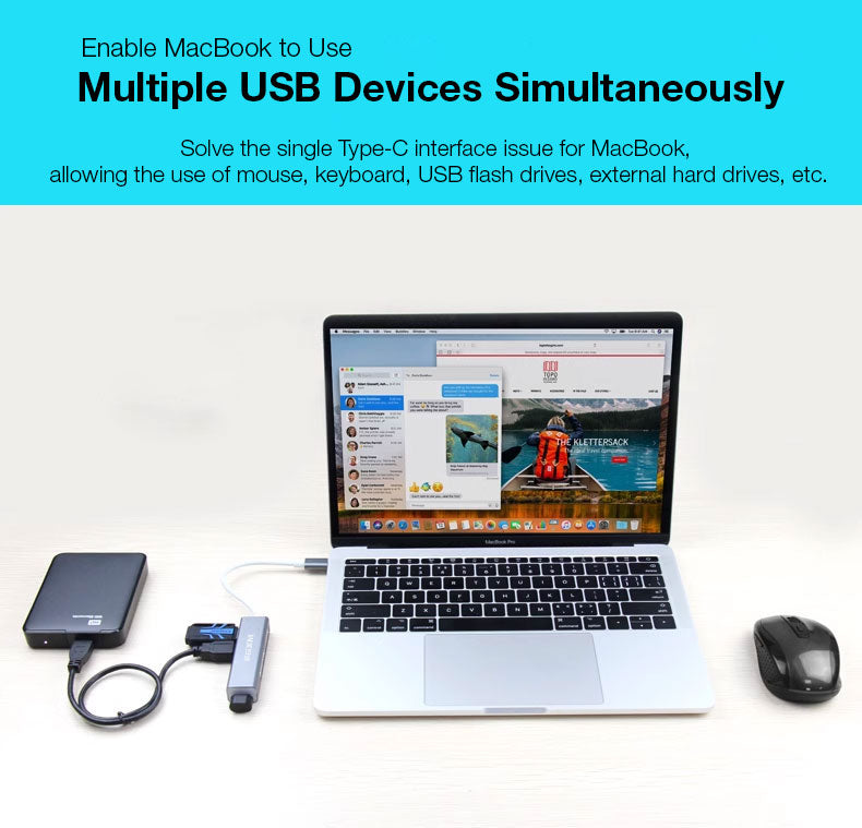 GXM 5 IN 1 Mult-function Hub Type-C Hub 3x USB 3.0 1x SD TF Card Slot Laptop Mobile Phone 9597
