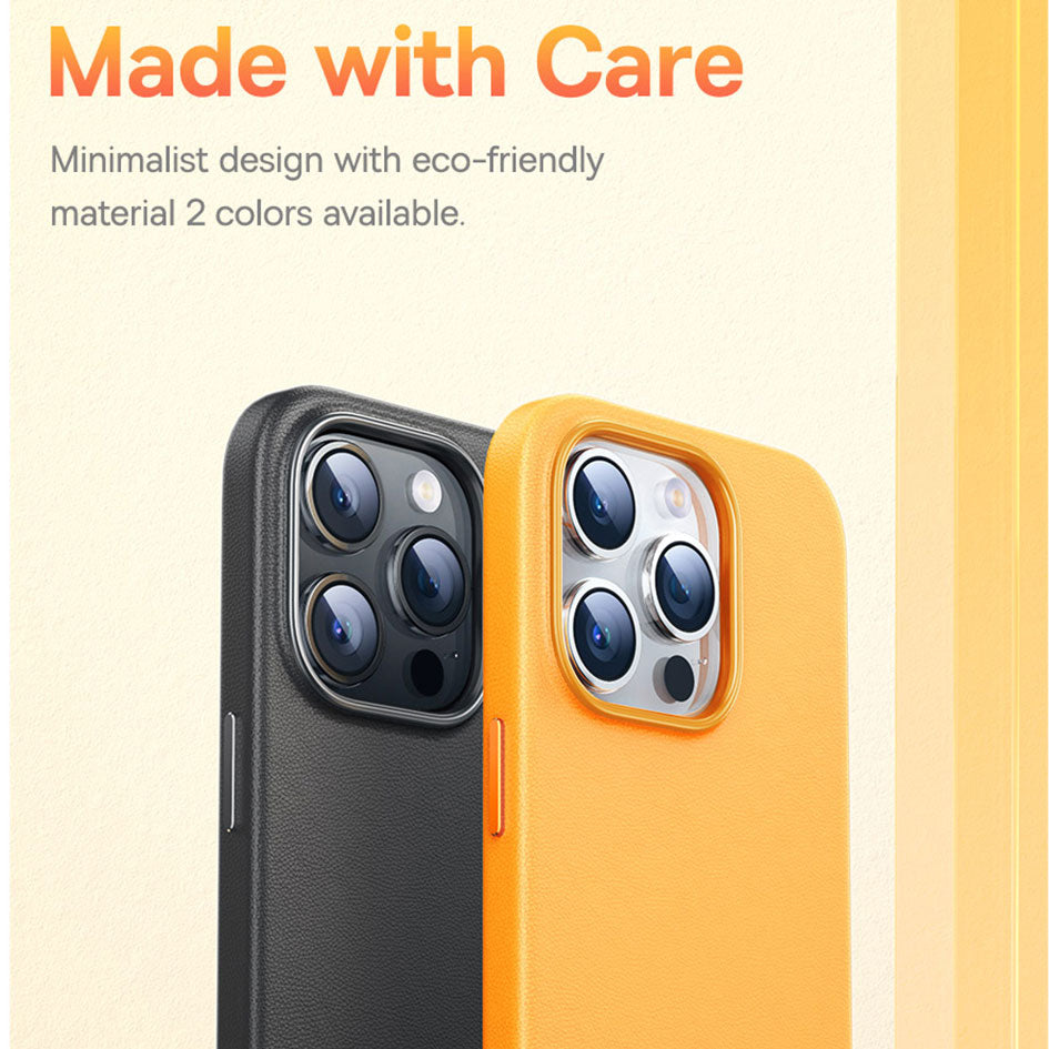 BASEUS Fauxther Series For iPhone 15 Pro Max Ultra Magnetic Case PU Leather Anti-Slip Grip Phone Cover - Black