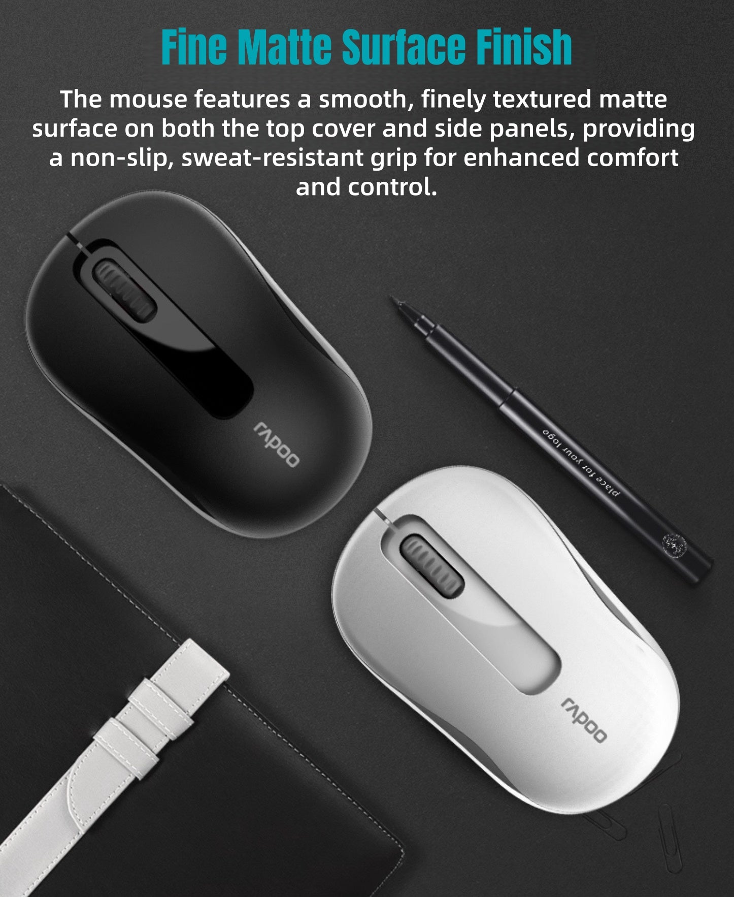 RAPOO M10 Plus 2.4GHz Wireless Optical Mouse | 1200 DPI | Ergonomic Ambidextrous Design | 12-Month Battery Life