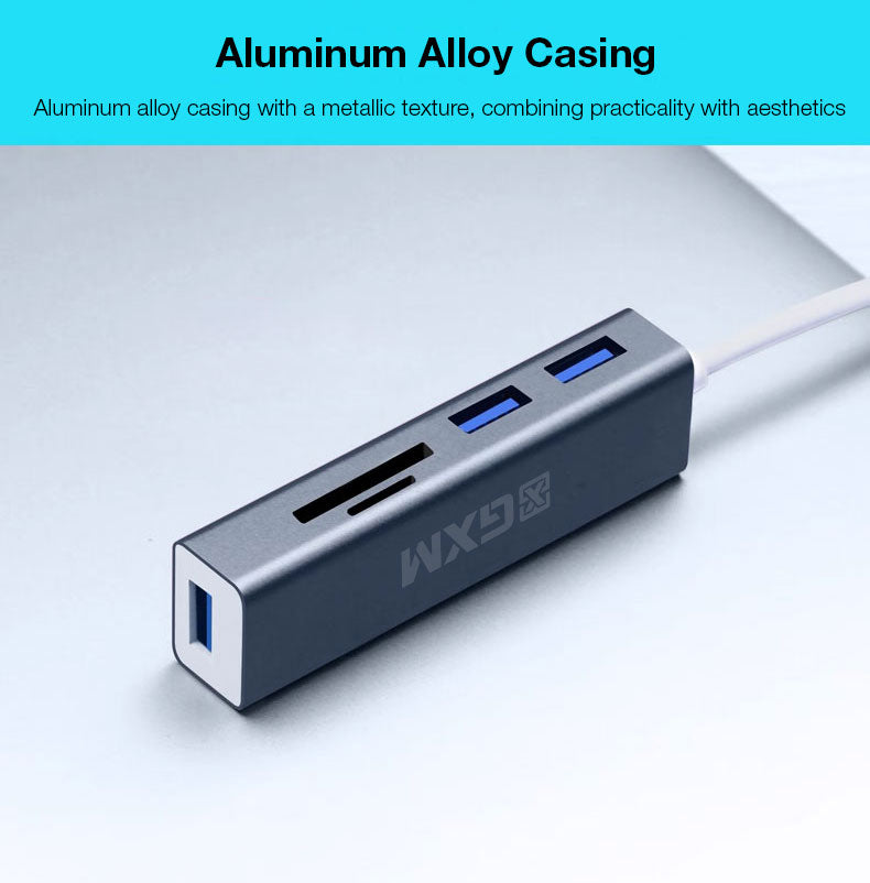 GXM 5 IN 1 Mult-function Hub Type-C Hub 3x USB 3.0 1x SD TF Card Slot Laptop Mobile Phone 9597