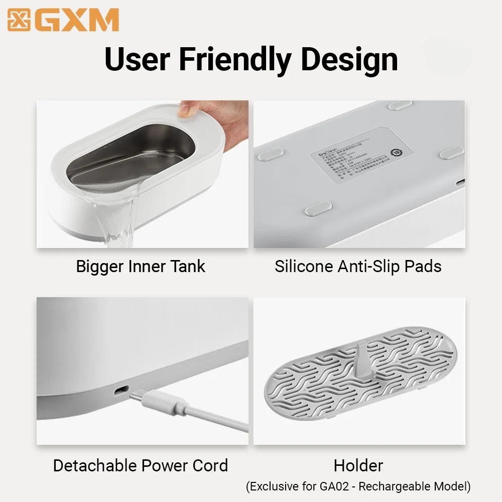 EraClean Pro Wireless Ultrasonic Cleaner | 45kHz High-Frequency 360° Deep Cleaning | Type-C Fast Charging