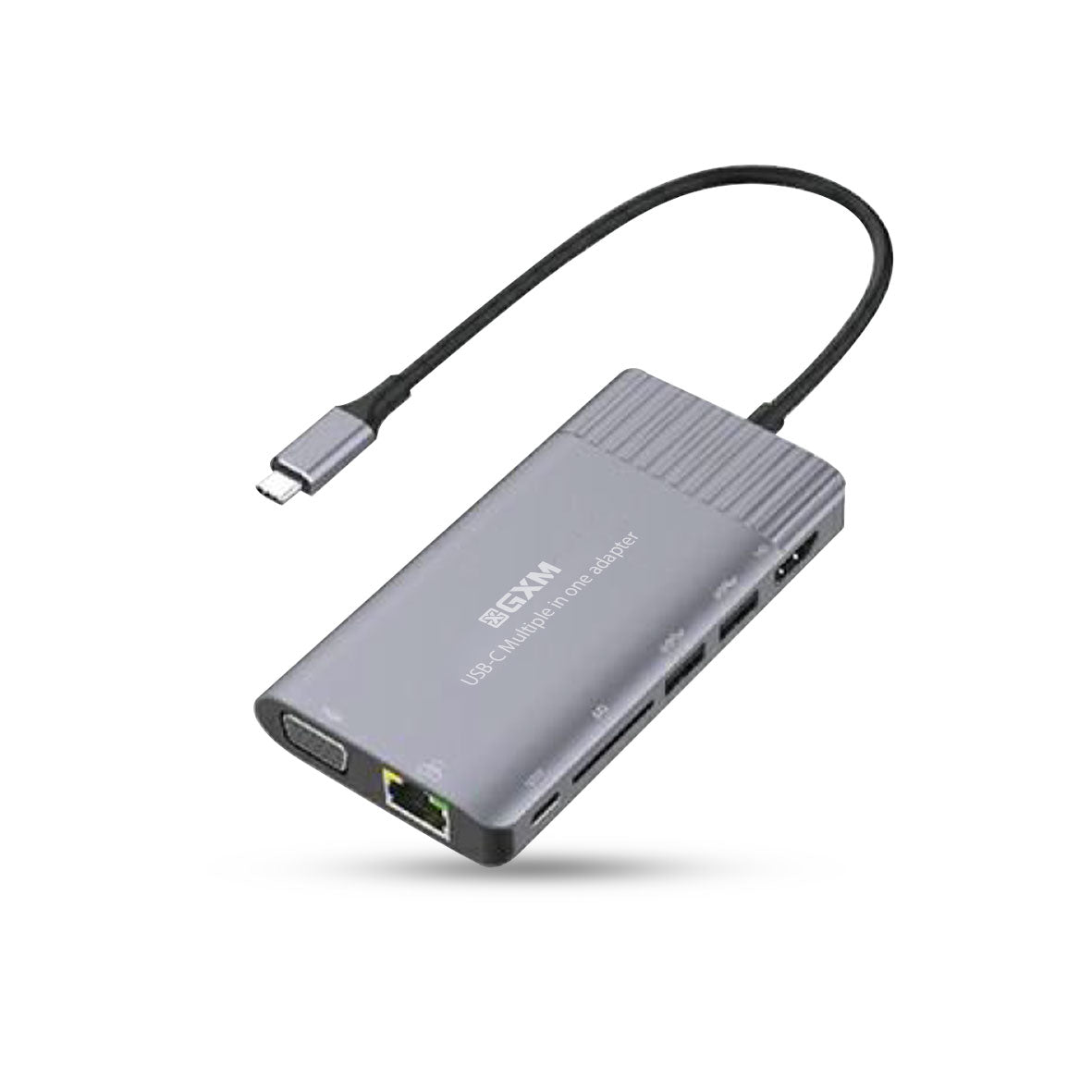 GXM 8 IN 1 USB-C Multiple in one adapter HDMI VGA RJ45 LAN 1000Mbps PD Charging Port SD 3.0 Card Slot 2xUSB Laptop Mobile Phone Hub 95117