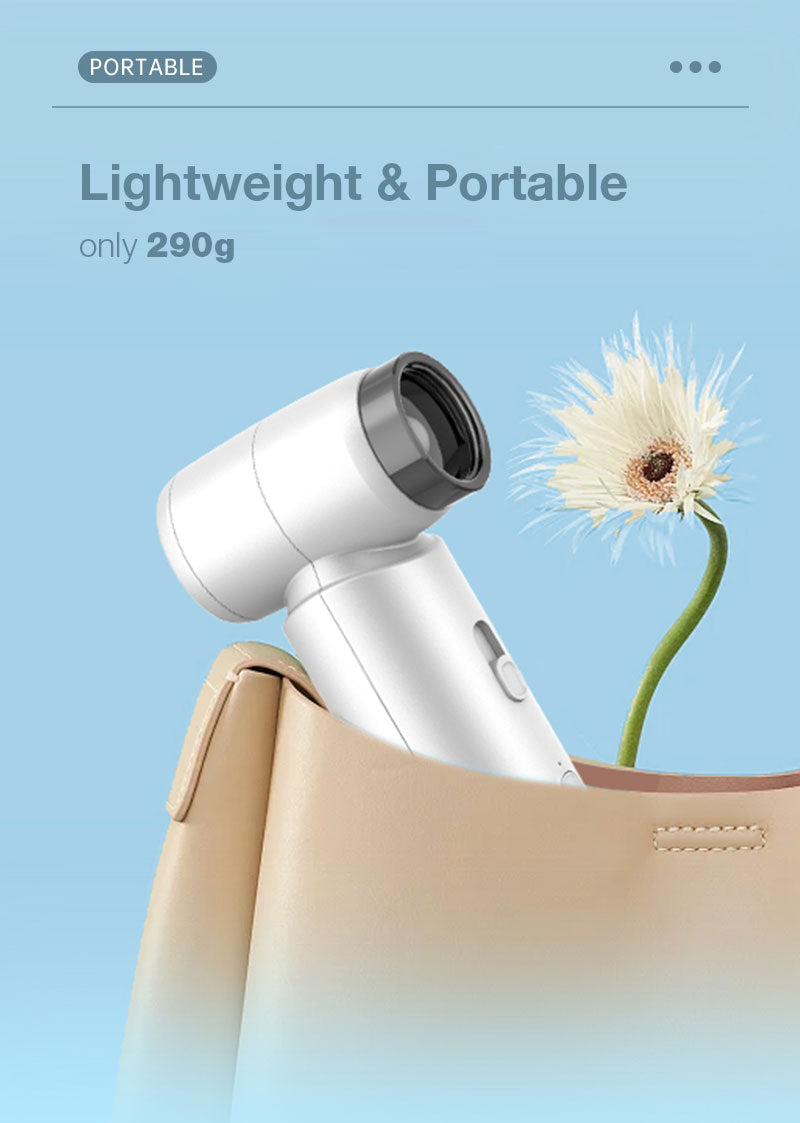 GXM Turbo Mini Portable Handheld Fan Cooler Blower Hair Dryer High Speed 4500Mah Rechargeable Battery 14m/s Strong Wind