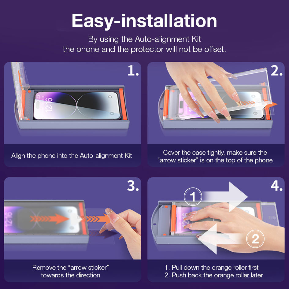 GXM G4 Premium Screen Protector Auto-Alignment Kit For iPhone 16 15 14 13 12 Pro Max
