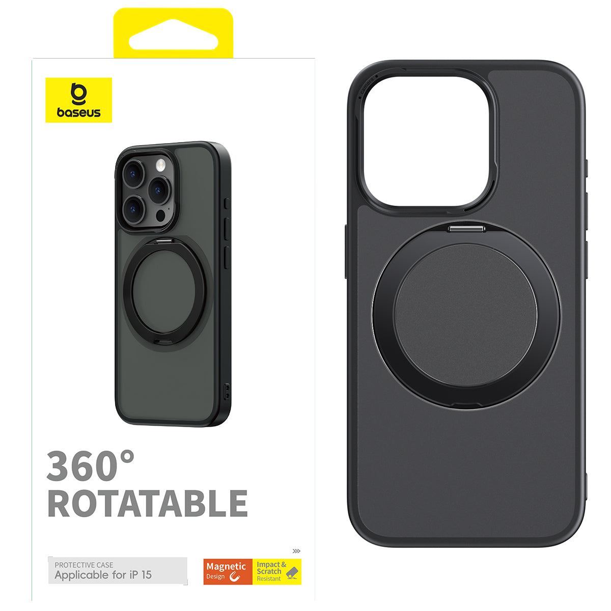 Baseus IPhone 15 Pro Max CyberLoop Magnetic Phone Case for iP 15 Frosted Black