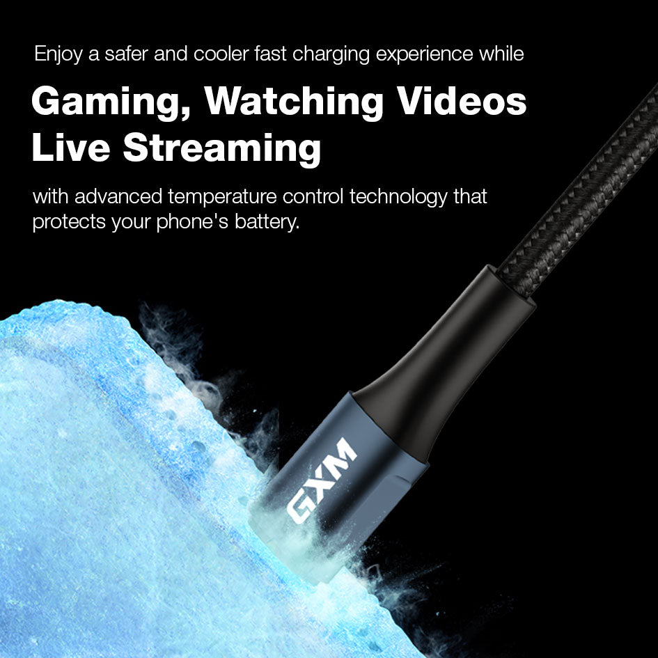 GXM 100W Ultra-Fast Charging Data Cable Type-C Lightning USB 1M 2M Data Transfer Durable Bends Temperature Control 27W Apple Fast 30W PD iPad Fast Charging
