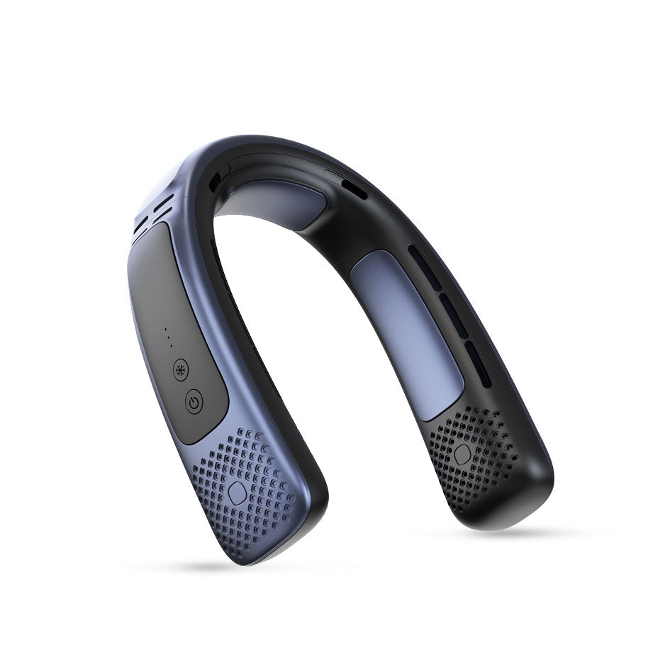 GXM Portable Neck Air-con Cooler Fan Triple-core Powerful Cooling Breeze 3000mAh TEC Technology Instantly Chill 360° Surround Airflow
