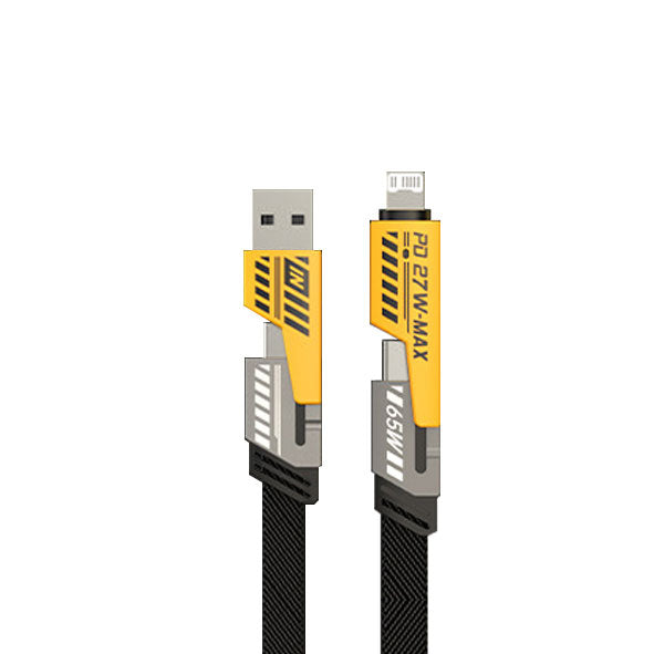 GXM 4 in 1 65W Fast Charging Data Cable Type-C USB to Type-C and Lightning iPhone Data Transmission