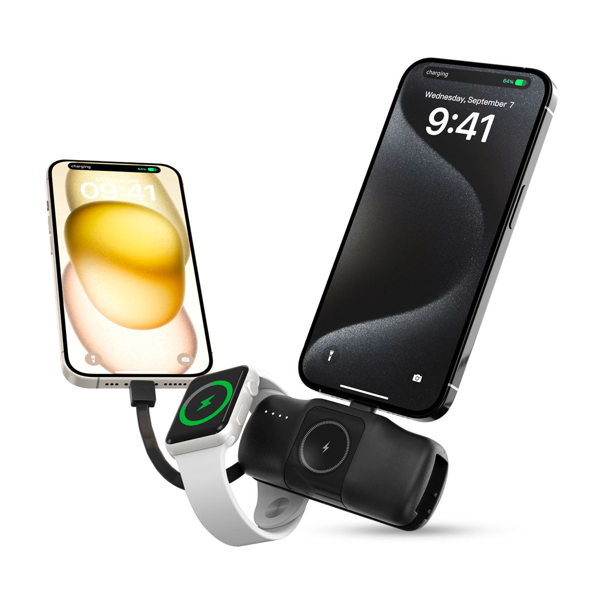 GXM 15W Ponano 2 Power Bank Watch Charging Built-in Type-C Cable Built-in Charger 5000mAh Airline Safe
