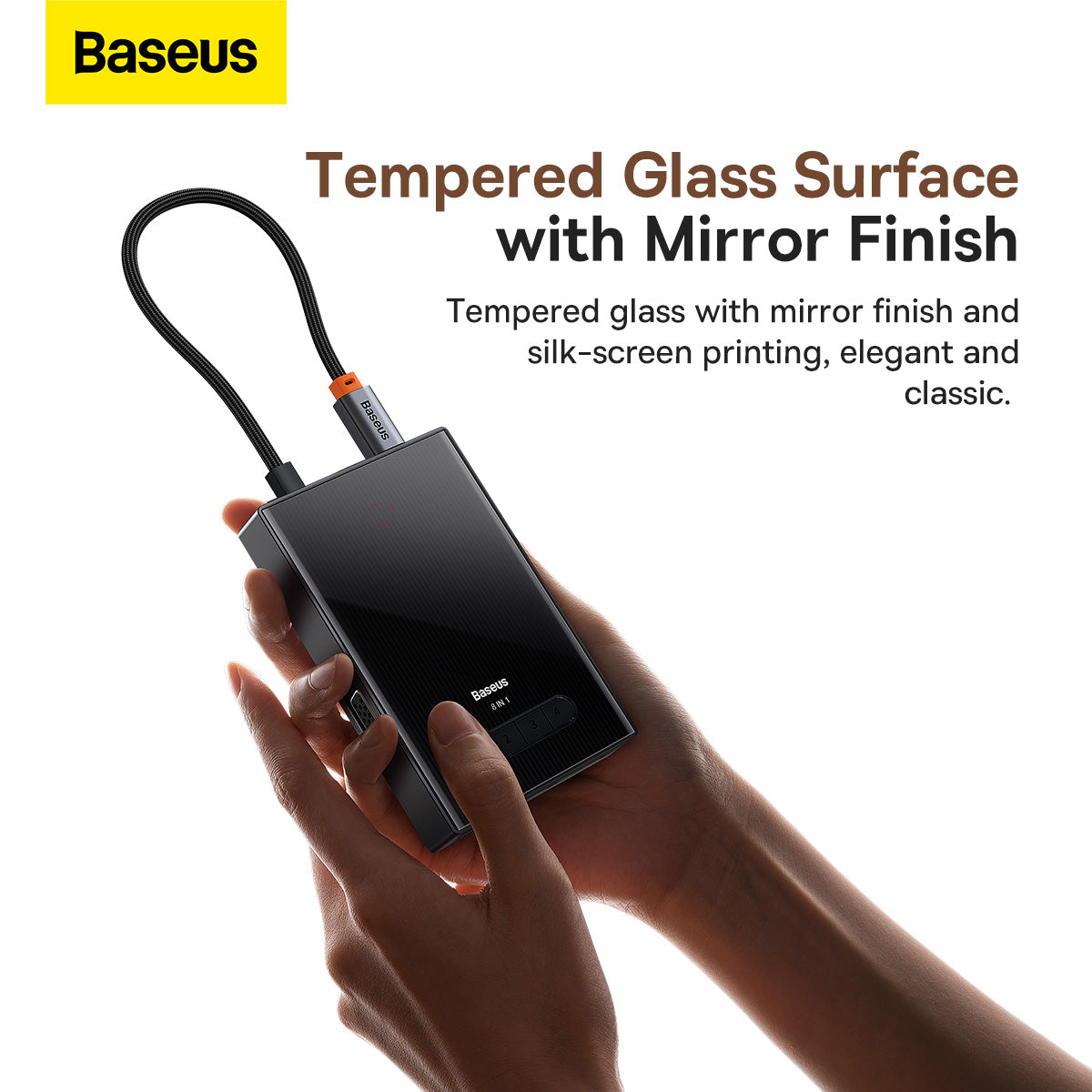 Baseus PioneerJoy 8-Port Four-Screen Type-C Hub Adapter Focus Series HDMI (4K 60Hz) DP (8K 30Hz) VGA (1080p 60Hz) 100W PD USB 3.0