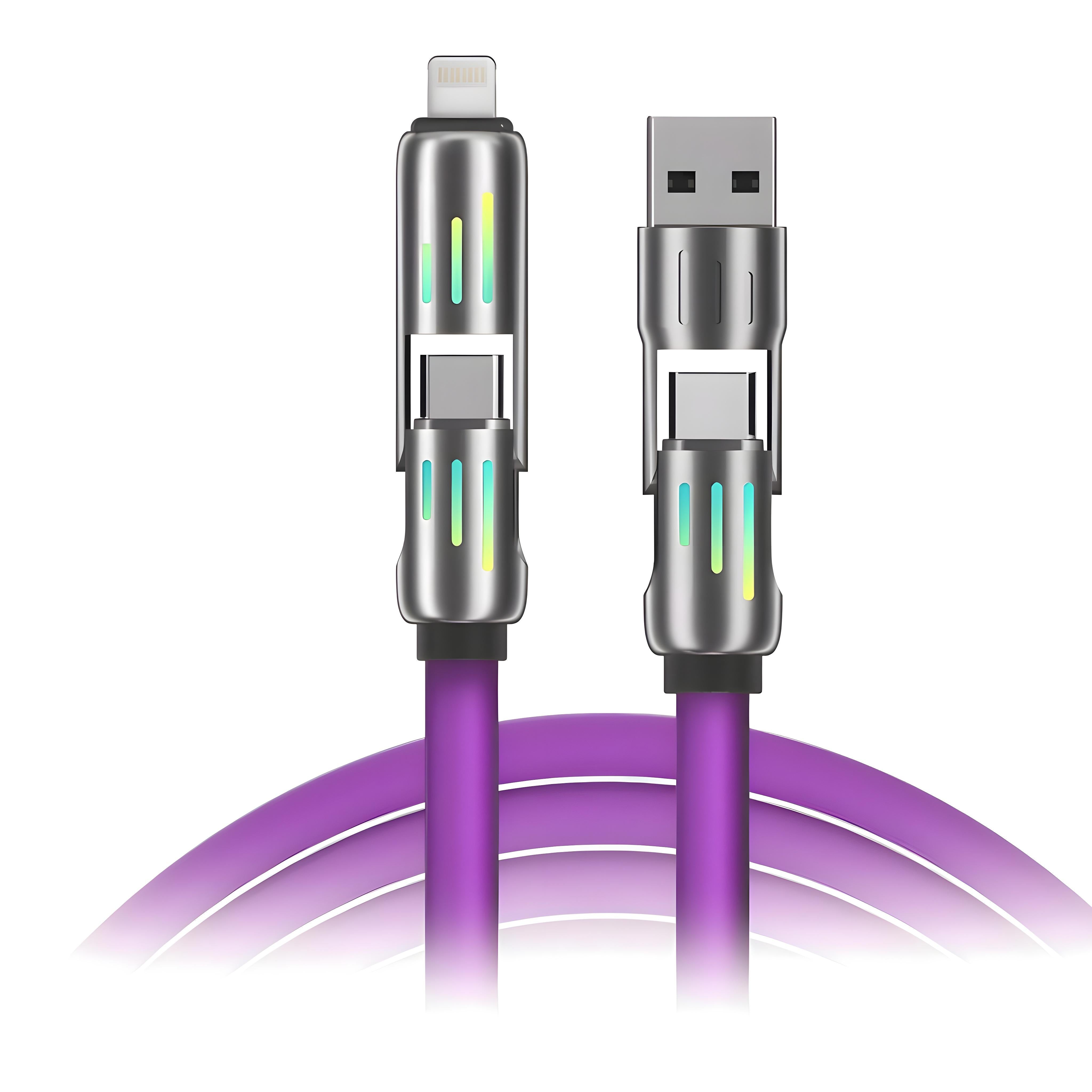 GXM 240W 4 IN 1 Cable Super Fast Charge Data Cable For Laptop Phone Tablets