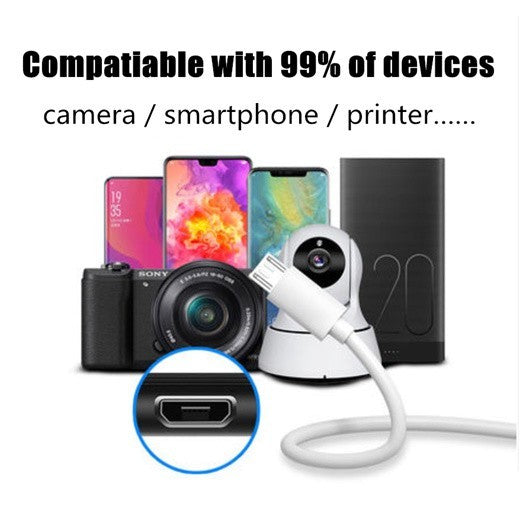 GXM 3M 5M 6M 8M USB to Micro USB / Type-C Charging Cable – Extra Long, Durable, Fast Charging – White / Black