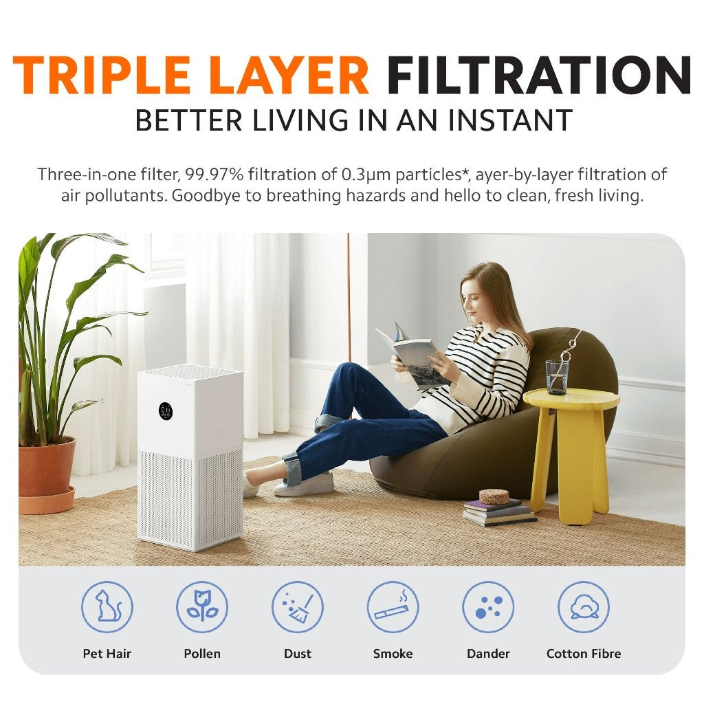 Xiaomi Smart Air Purifier 4 Lite | Dust & Pollen Filtration | Smart Control | OLED Display