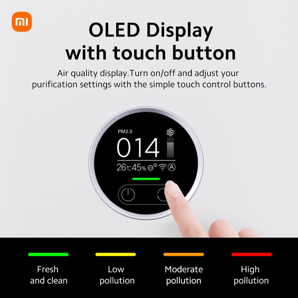 Xiaomi Smart Air Purifier 4 Pro Pet-hair pollen filtration OLED display Effective coverage area of 35-60m² App Control