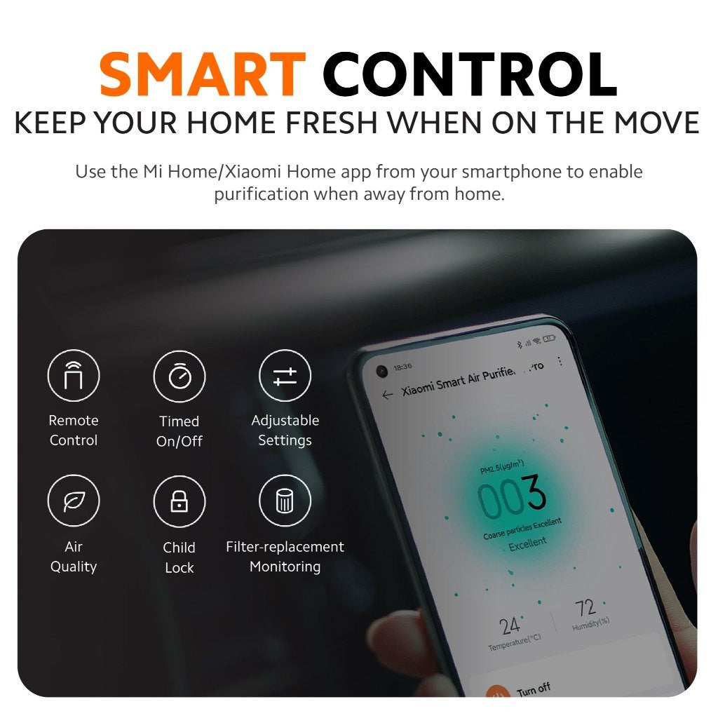 Xiaomi Smart Air Purifier 4 Lite | Dust & Pollen Filtration | Smart Control | OLED Display