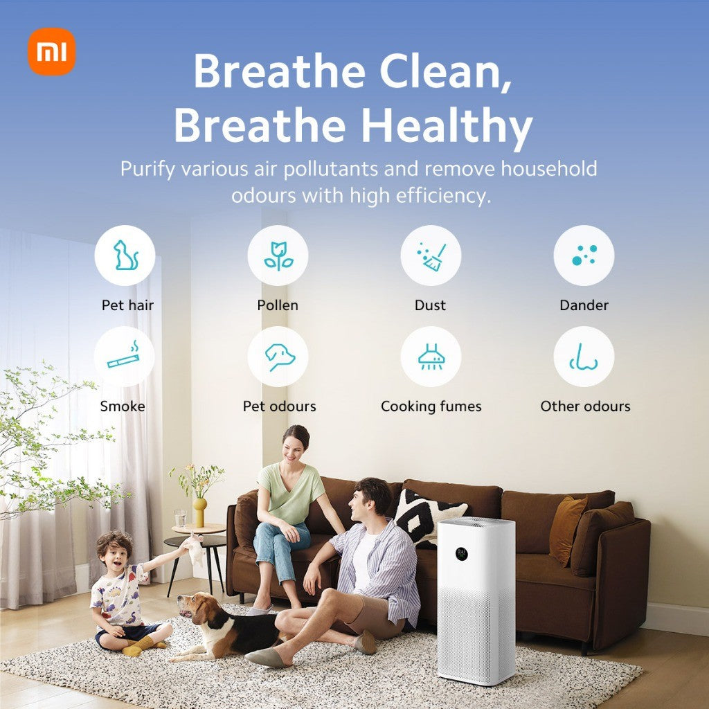 Xiaomi Smart Air Purifier 4 Pro Pet-hair pollen filtration OLED display Effective coverage area of 35-60m² App Control