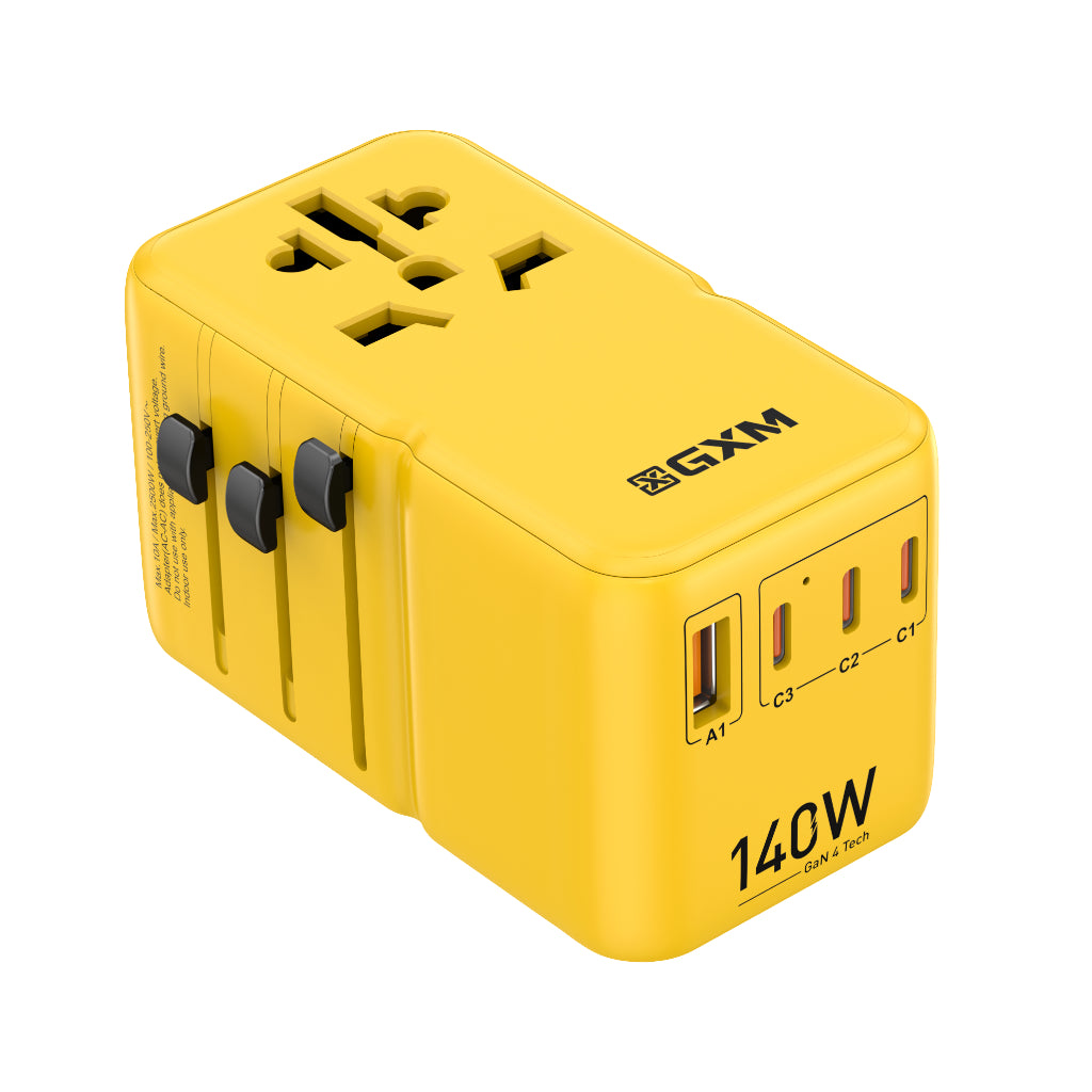 GXM 140W GaN Travel Adapter 150 Countries Charge Laptop Phone Tablet 3 Products Fast Charging Samsung SFC 2.0