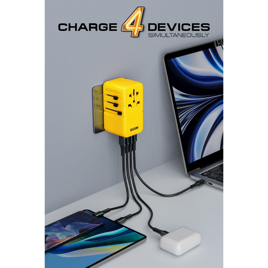 GXM 140W GaN Travel Adapter 150 Countries Charge Laptop Phone Tablet 3 Products Fast Charging Samsung SFC 2.0