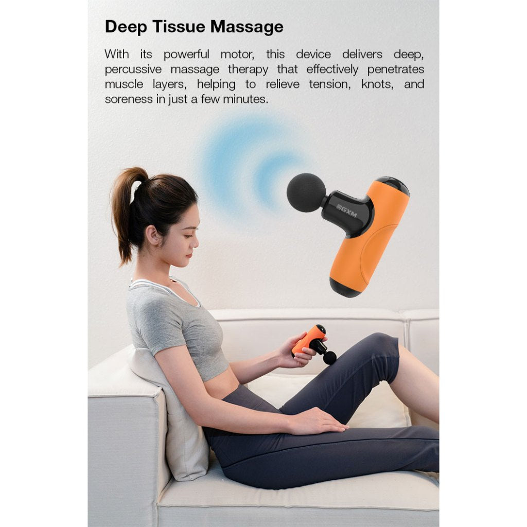 GXM portable Mini Massager Gun 5 Head 270g Lightweight and Powerful Relax Anytime Work Massage Travelling Comfortable