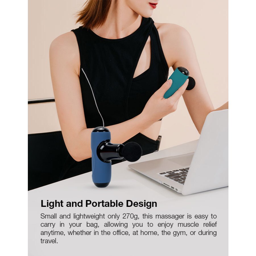 GXM portable Mini Massager Gun 5 Head 270g Lightweight and Powerful Relax Anytime Work Massage Travelling Comfortable