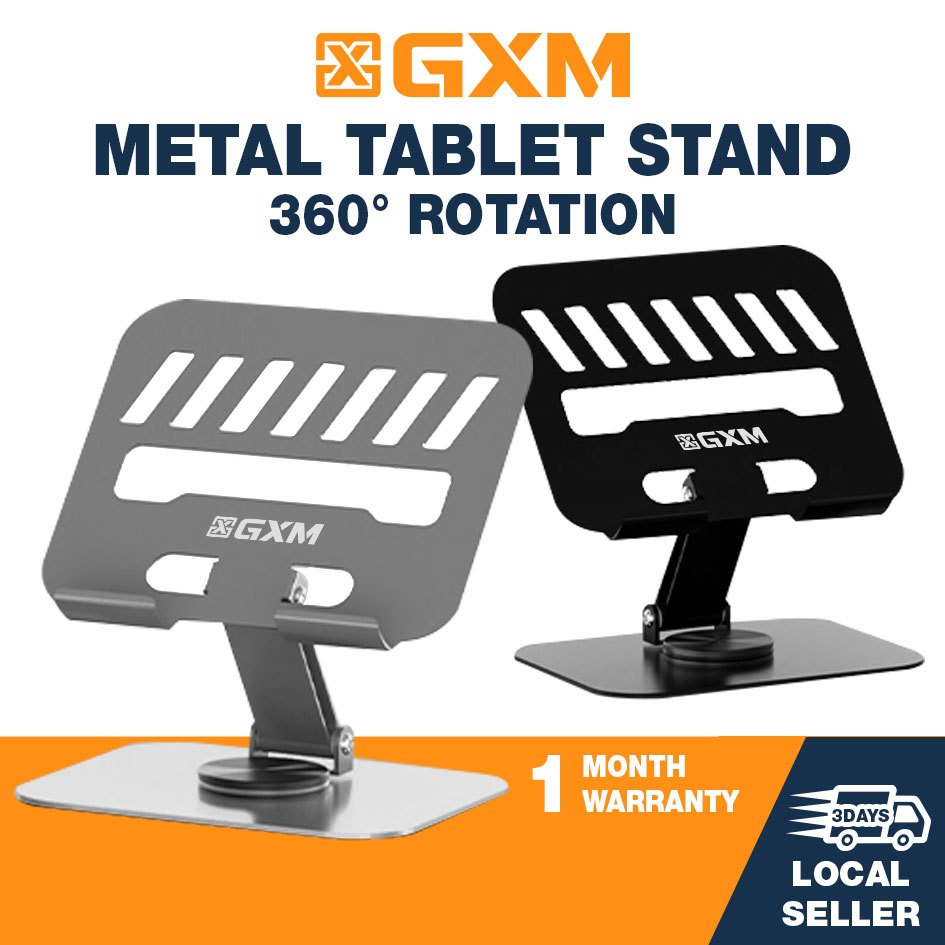 GXM Tablet Stand Metal Stand 360 Rotation Foldable Design for iPad