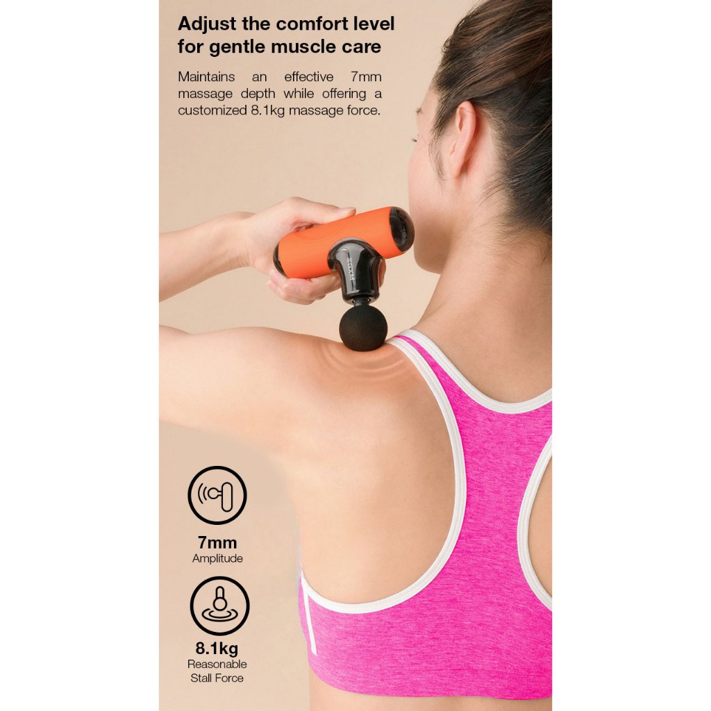 GXM portable Mini Massager Gun 5 Head 270g Lightweight and Powerful Relax Anytime Work Massage Travelling Comfortable