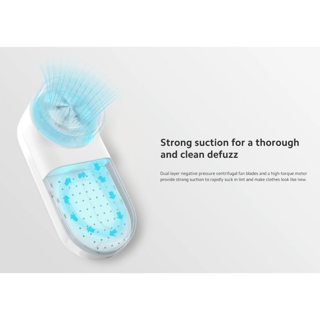 Xiaomi Mijia Lint Remover USB-C Rechargeable Fabric Shaver | 5-Blade Strong Suction | For Clothes & Sofa