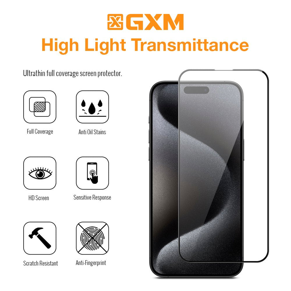 GXM iPhone 16 Pro Max Screen Protector Tempered Glass G5 For iPhone 16 15 14 13 12 Series