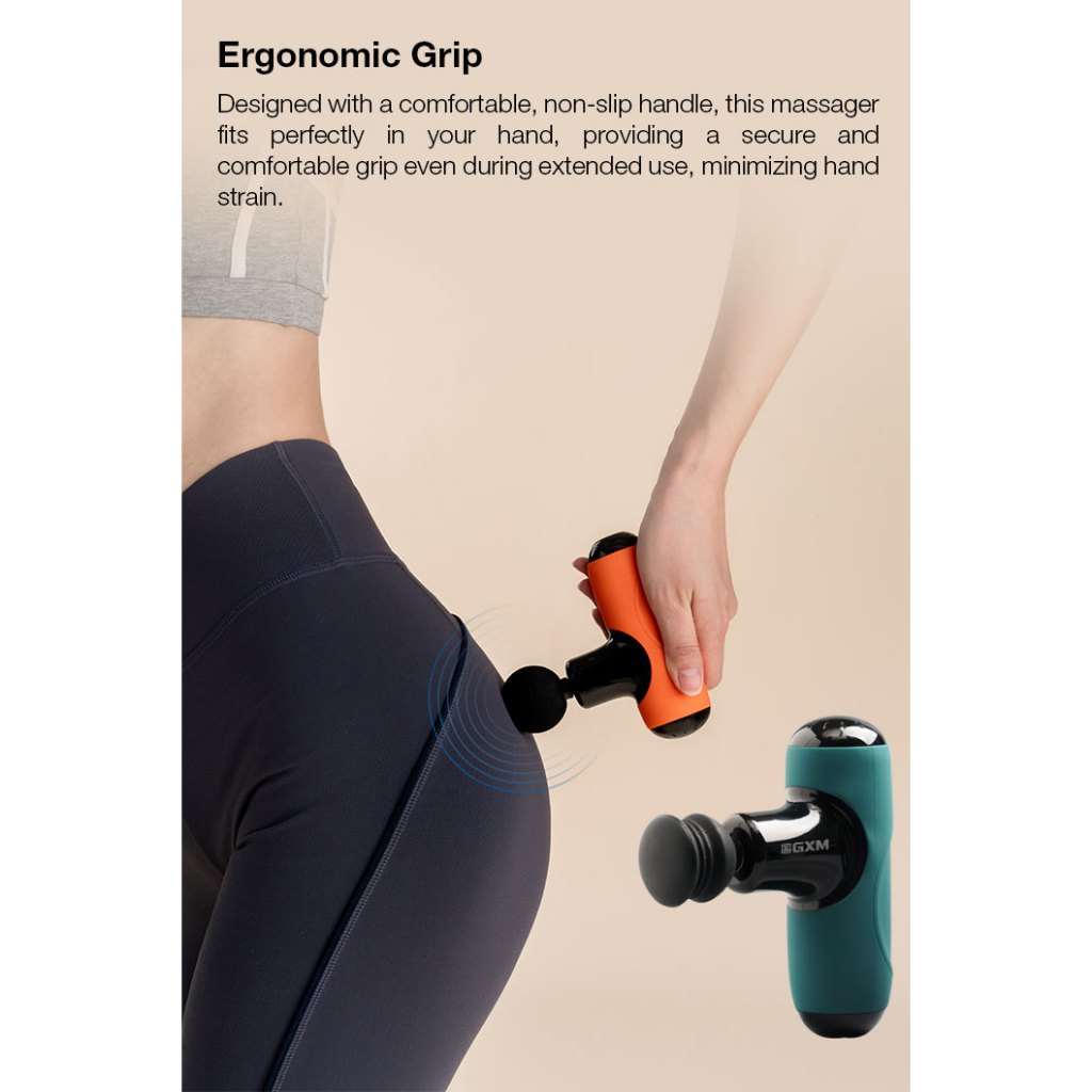 GXM portable Mini Massager Gun 5 Head 270g Lightweight and Powerful Relax Anytime Work Massage Travelling Comfortable