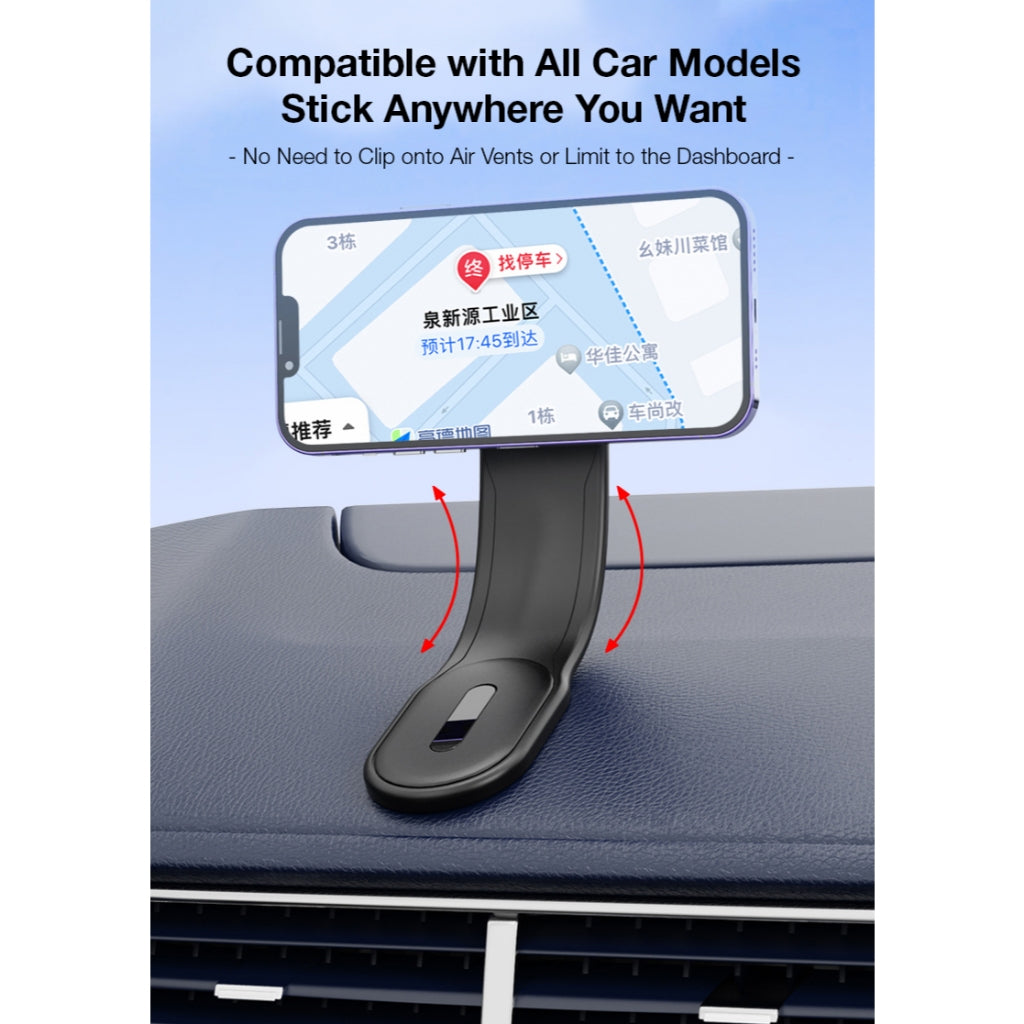 GXM CZ-19 Magnetic Car Holder Flexible Velcro Tape Adjustable Angles Strong Magnet Bendable with Free Ring