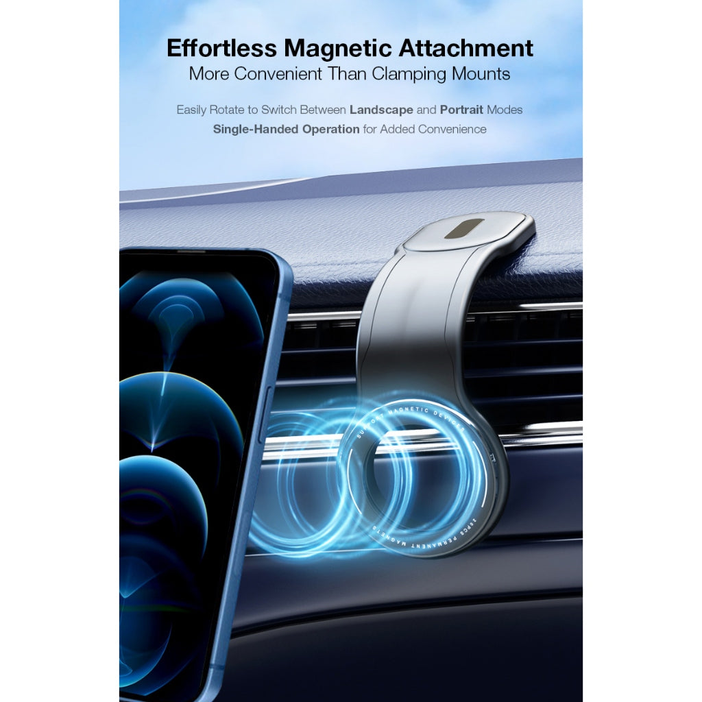 GXM CZ-19 Magnetic Car Holder Flexible Velcro Tape Adjustable Angles Strong Magnet Bendable with Free Ring