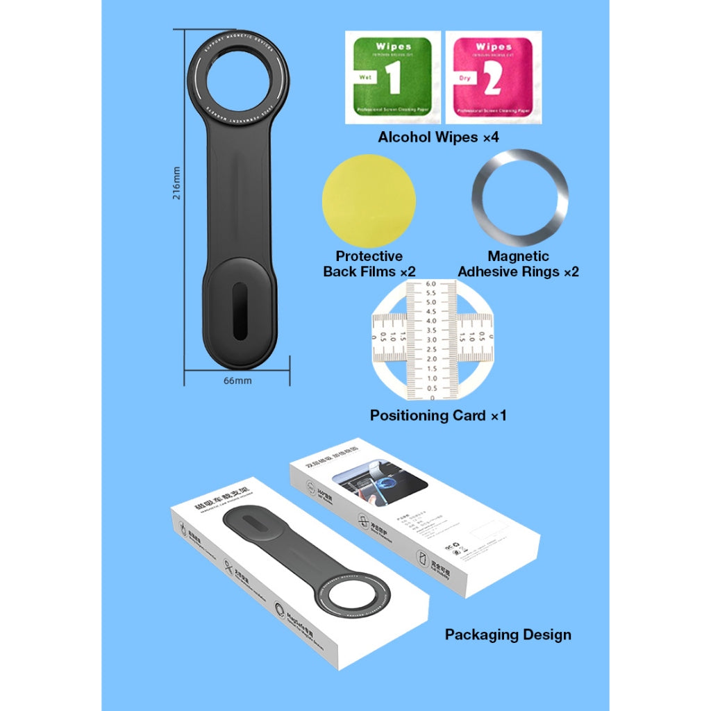 GXM CZ-19 Magnetic Car Holder Flexible Velcro Tape Adjustable Angles Strong Magnet Bendable with Free Ring