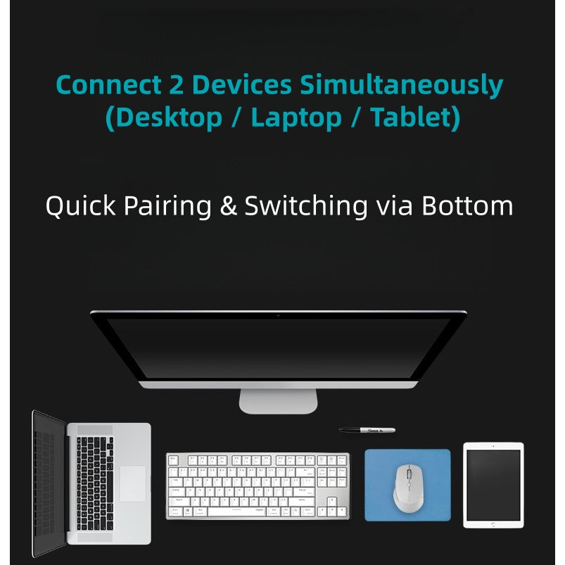 RAPOO M300 Silent Wireless Mouse | BT 5.0 + 2.4G | 2400 DPI | 24M SG WarrantyKeyboard Mouse Combo Bundle