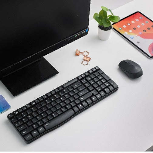 RAPOO E1050 Wireless Keyboard 2.4G | 104 Keys | Spill-Resistant | 12 Months Battery | 2-Year SG Warranty