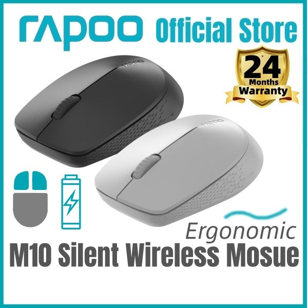 RAPOO M100 Silent Wireless Mouse | Silent Click | Ergonomic & Ambidextrous | Tri-Mode BT 2400 DPI