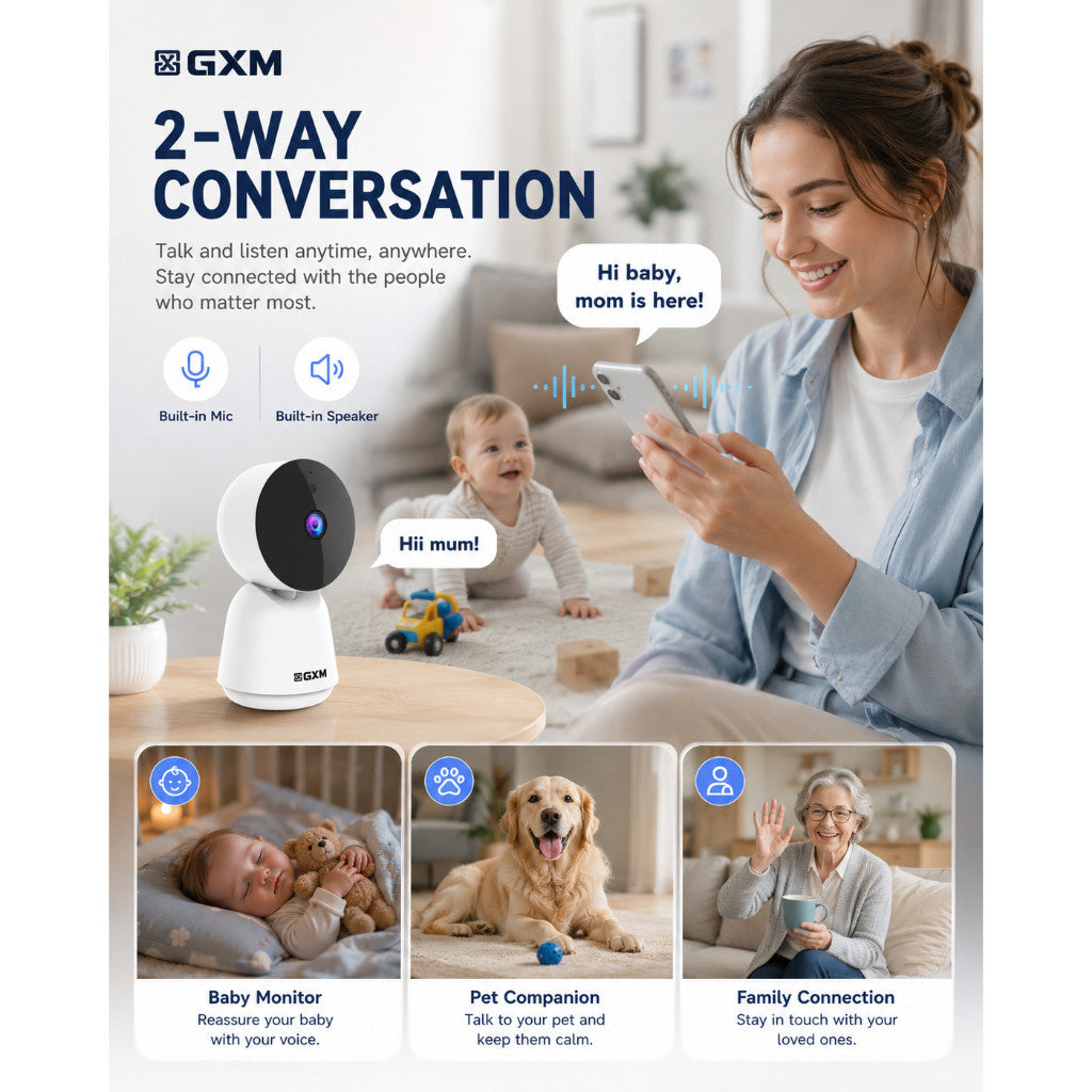 GXM P3 360° 2K Smart AI Camera CCTV