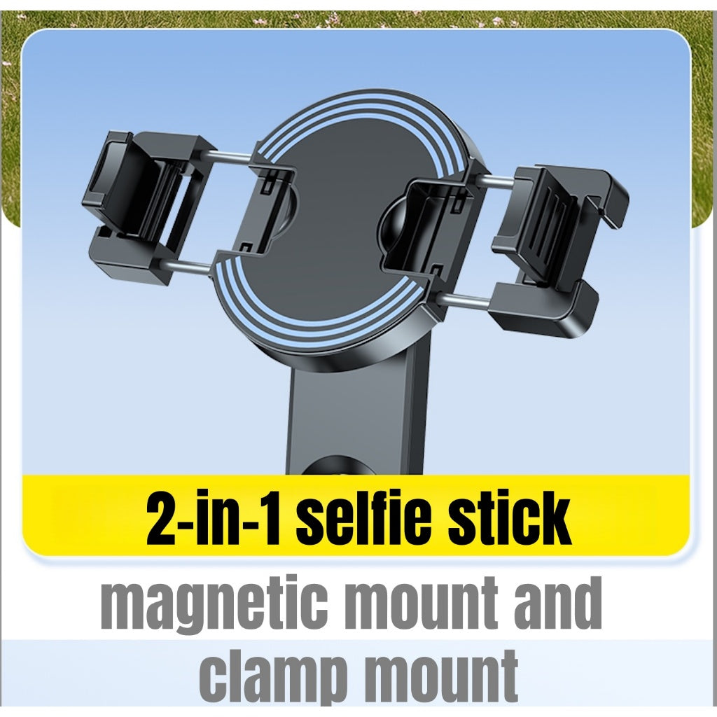 GXM 2-in-1 Magnetic Selfie Stick Tripod 130cm | ABS Aluminum Alloy | 10m Bluetooth Remote | 360° Rotation Action Camera