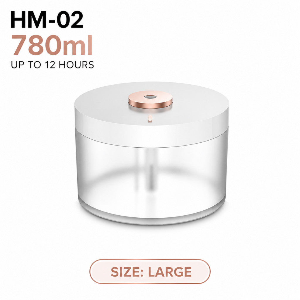 GXM HM-01 Cordless Humidifier 350ml Rechargeable Portable Mini Humidifier 2-Level Ambient Light Home Office Car